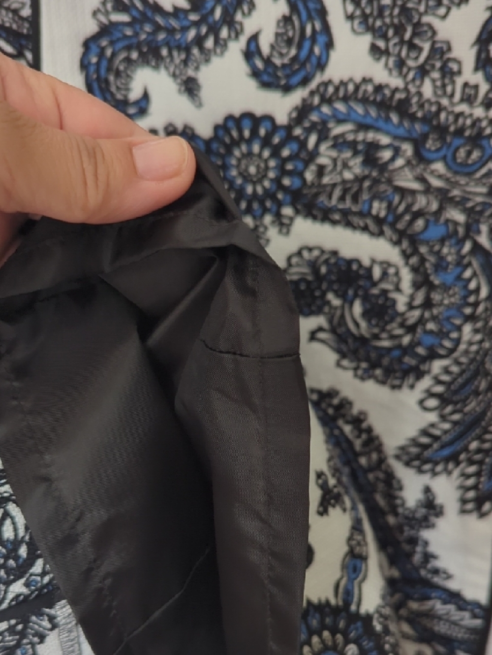 Talbots Petite 6 White and Navy Paisley Sheath Dress - Picture 6 of 7